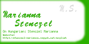 marianna stenczel business card